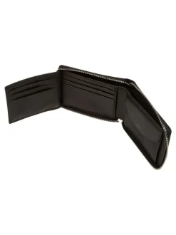 Zwart - Cultured London 'James' Leather Wallet