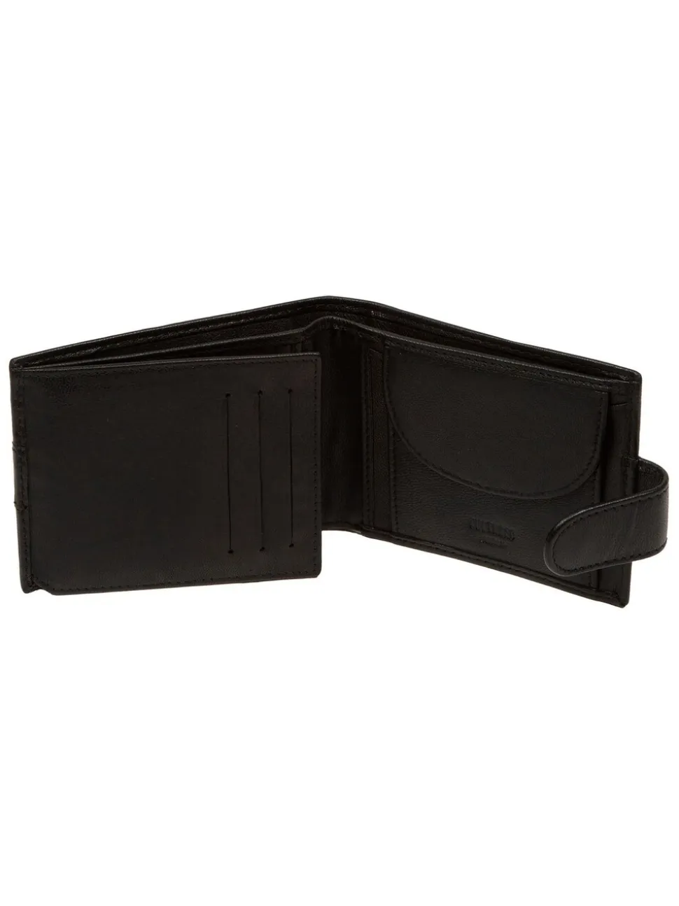 Zwart - Cultured London 'Leo' Leather Wallet