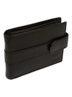Zwart - Cultured London 'Leo' Leather Wallet