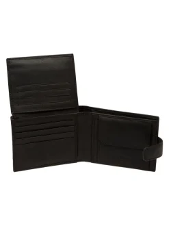 Zwart - Cultured London 'Max' Leather Wallet