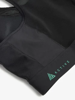 Zwart - DD+ Active Sports sportbeha voor hoge impact met Dry Tech en rits aan de voorkant