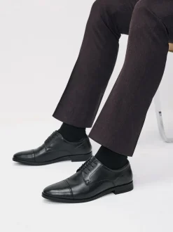 Zwart - Derby Toe Cap Shoes