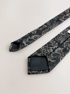 Zwart - Design stropdas en clip