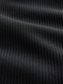 Zwart - Diagonaal structuur Jersey Overshirt