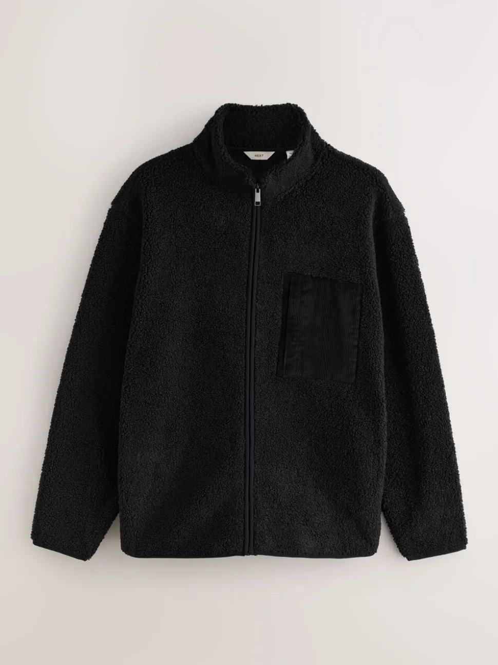 Zwart - Doorritsbare funnel Borg Fleece