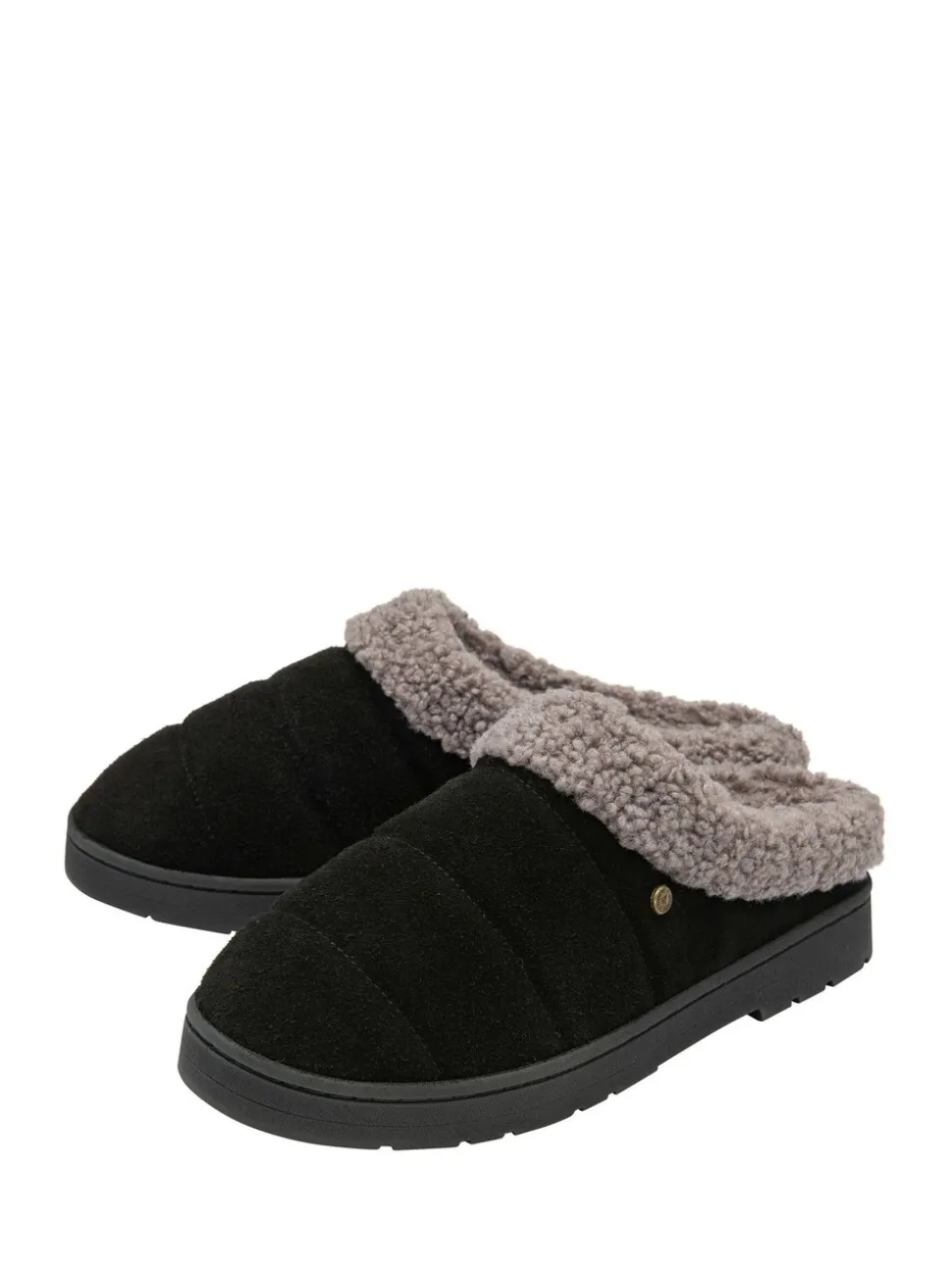 Zwart - Dunlop Suede Mule Slippers