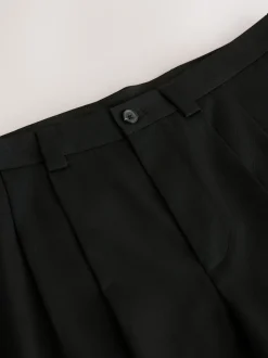 Zwart - EDIT Baggy Fit Formal Shorts