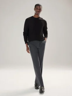 Zwart - Effen - Regular Fit Cotton Rich Crew Neck Jumper