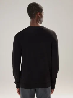 Zwart - Effen - Regular Fit Cotton Rich Crew Neck Jumper
