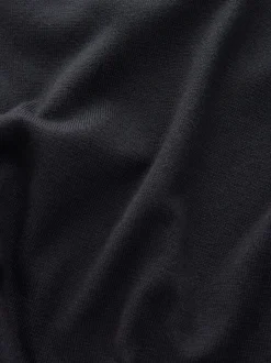 Zwart - Effen - Regular Fit Cotton Rich Crew Neck Jumper