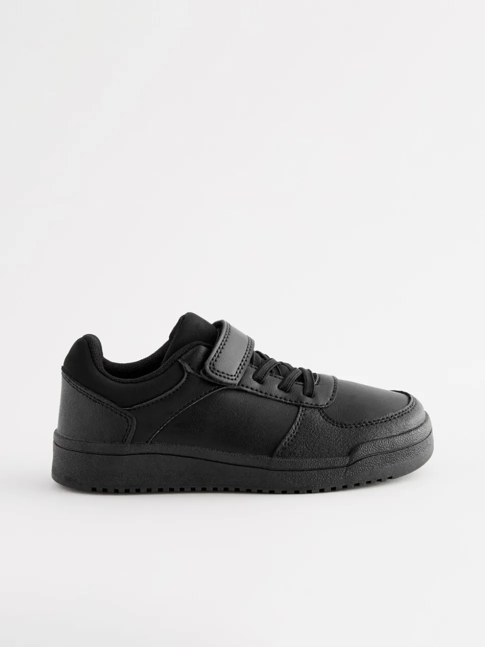 Zwart - Elastische vetersneakers voor school met 1 bandje