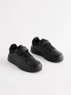 Zwart - Elastische vetersneakers voor school met 1 bandje
