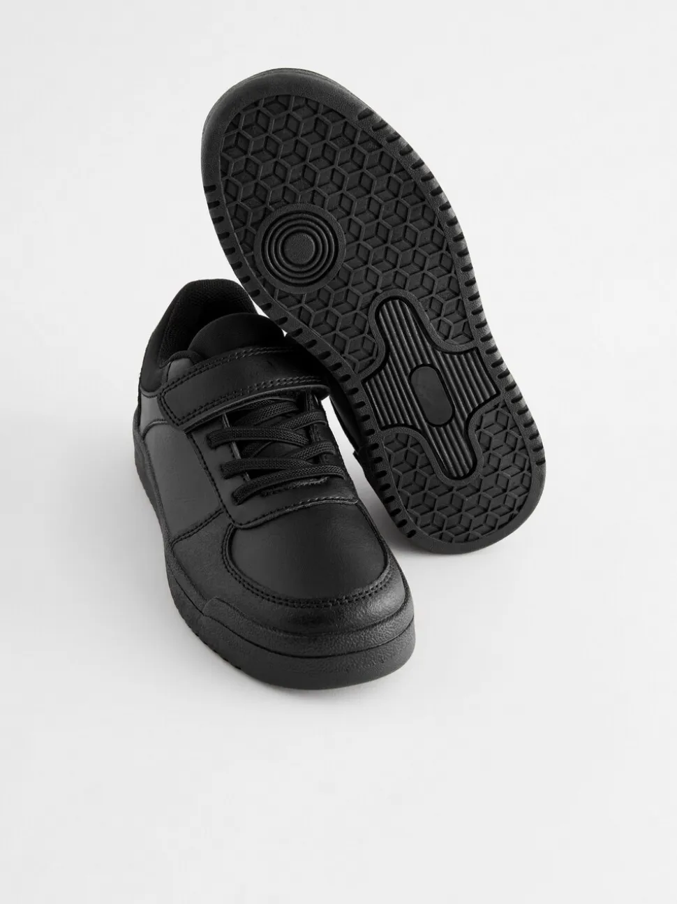 Zwart - Elastische vetersneakers voor school met 1 bandje