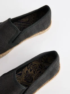 Zwart - Espadrilles met textuur