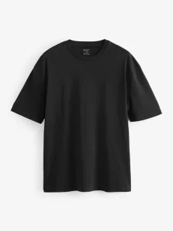 Zwart - Essential Cotton T-Shirts Relaxed Fit 5 Pack