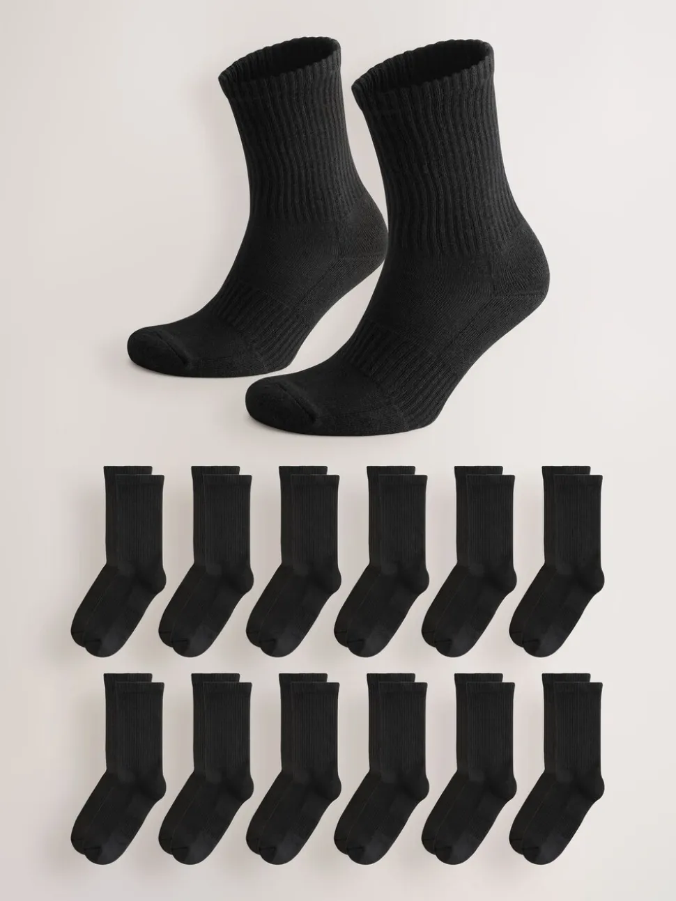 Zwart - Essential set van 12 paar sportsokken