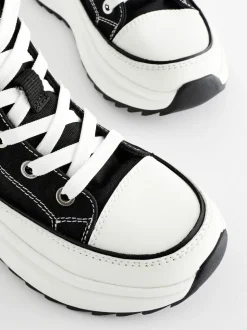 Zwart - Extra Chunky Lace-Up With Zip Trainers