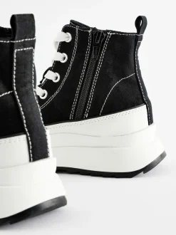 Zwart - Extra Chunky Lace-Up With Zip Trainers