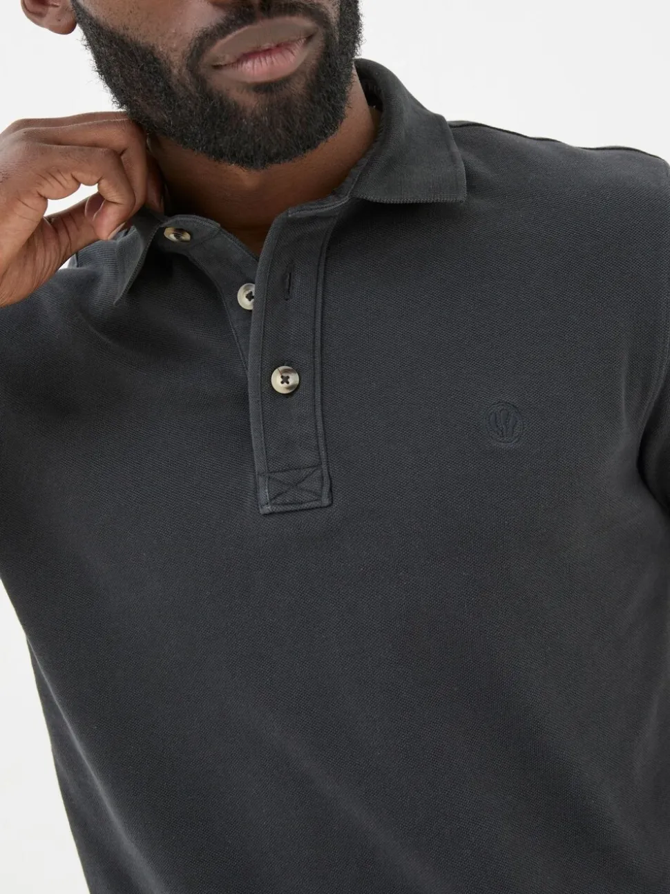 Zwart - FatFace - Piqué polo met korte mouwen