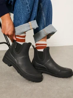 Zwart - FatFace Rubber Ankle Welly