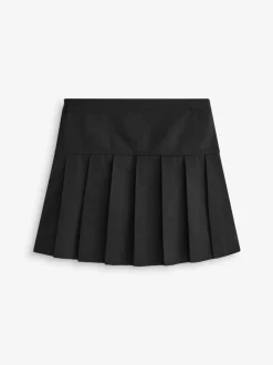 Zwart - Fietsshort en geplooide rok set (3-17jr)