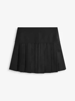 Zwart - Fietsshort en geplooide rok set (3-17jr)