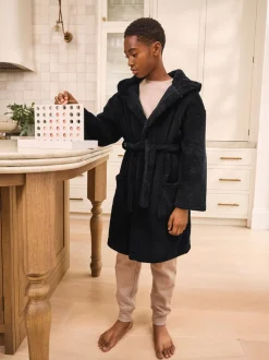 Zwart - Fleece badjas (1,5-16jr)