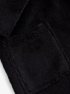 Zwart - Fleece badjas (1,5-16jr)