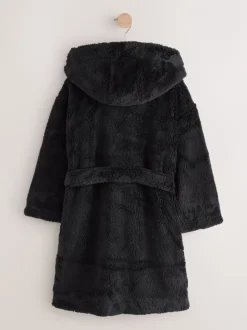 Zwart - Fleece badjas (1,5-16jr)