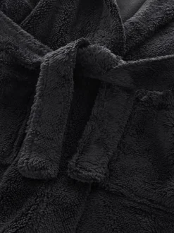 Zwart - Fleece badjas (1,5-16jr)