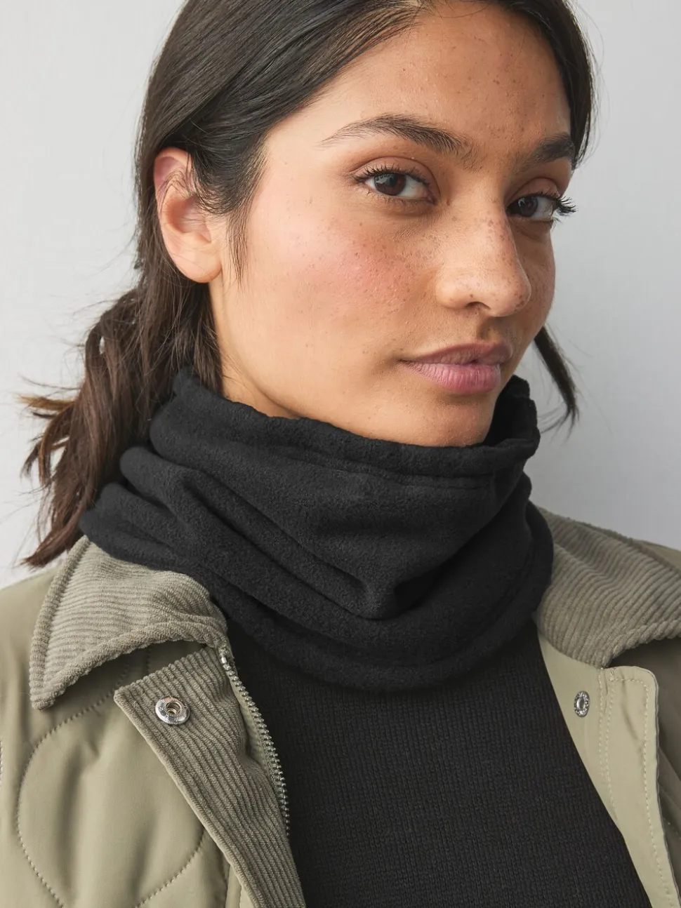 Zwart - Fleece colsjaal