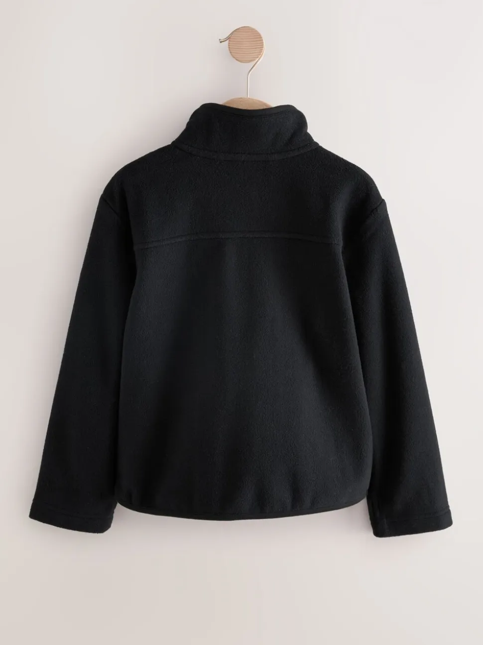 Zwart - Fleece jack met rits en zakken (3-16 jr)