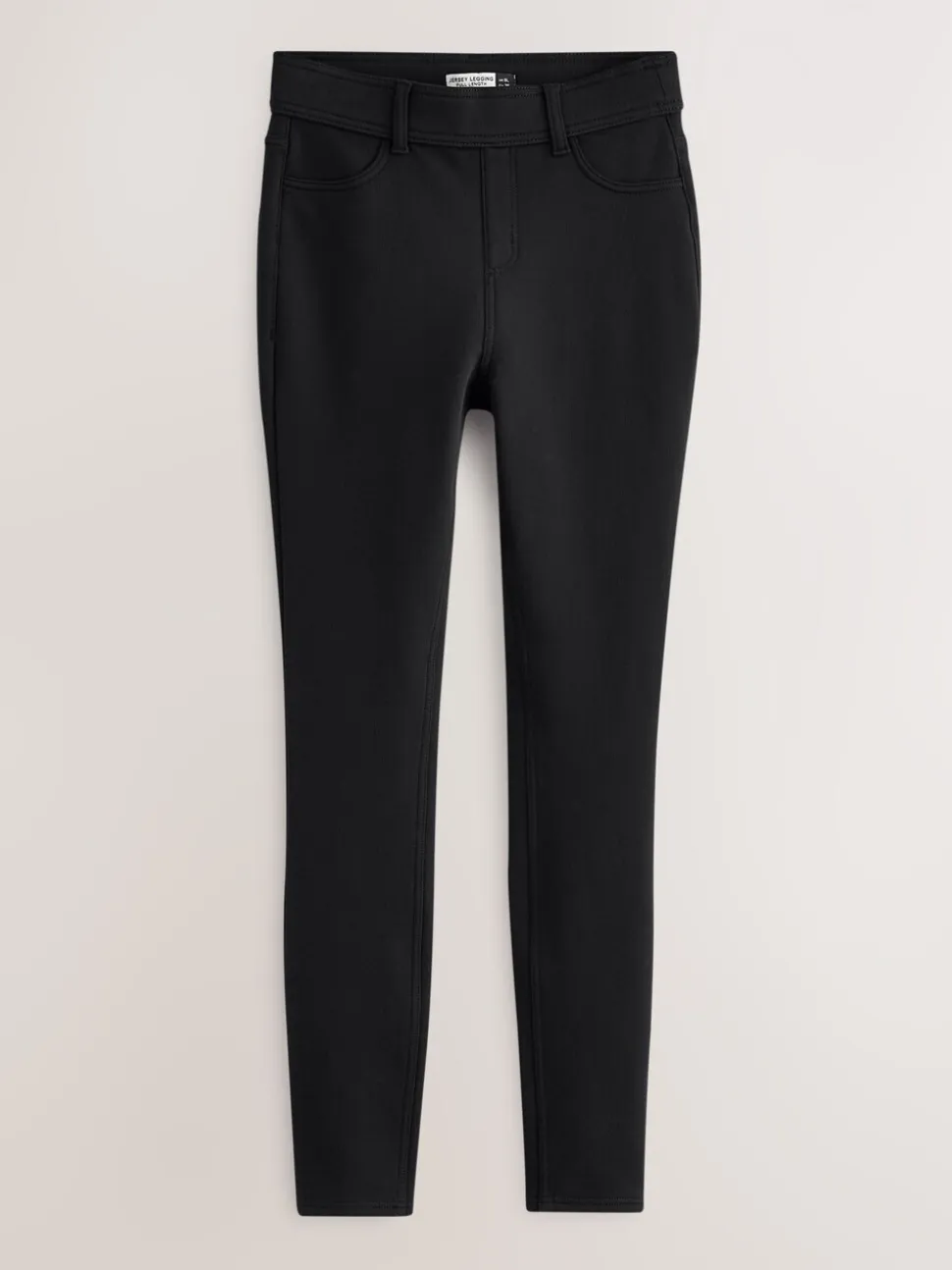 Zwart - Fleece Lined Warm Handle Cosy Jersey Denim Leggings