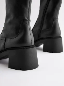 Zwart - Forever Comfort® - Enkellange soklaarzen met grove zool