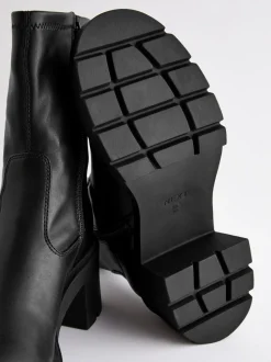 Zwart - Forever Comfort® - Enkellange soklaarzen met grove zool