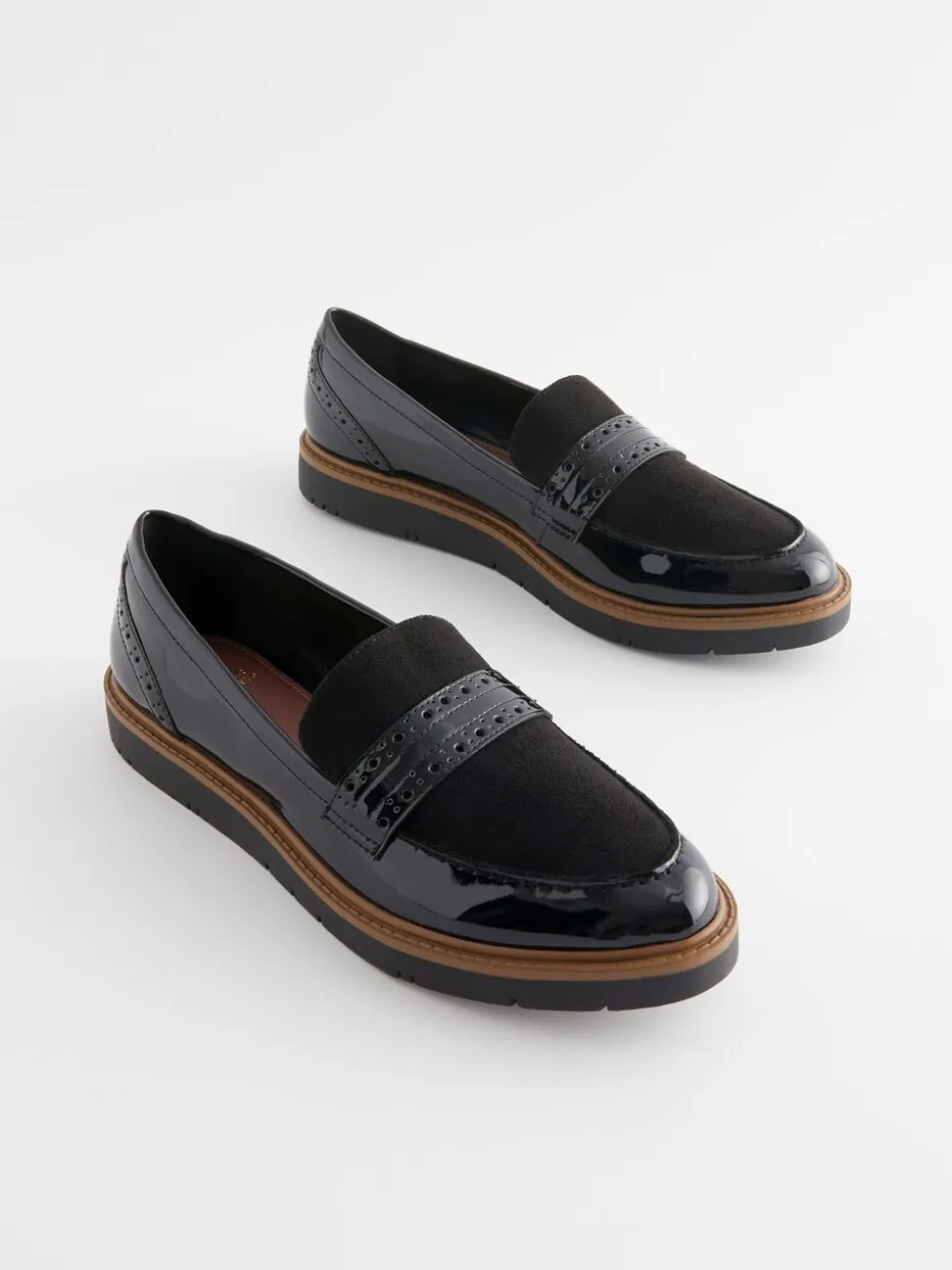 Zwart - Forever Comfort® Brogue Instappers