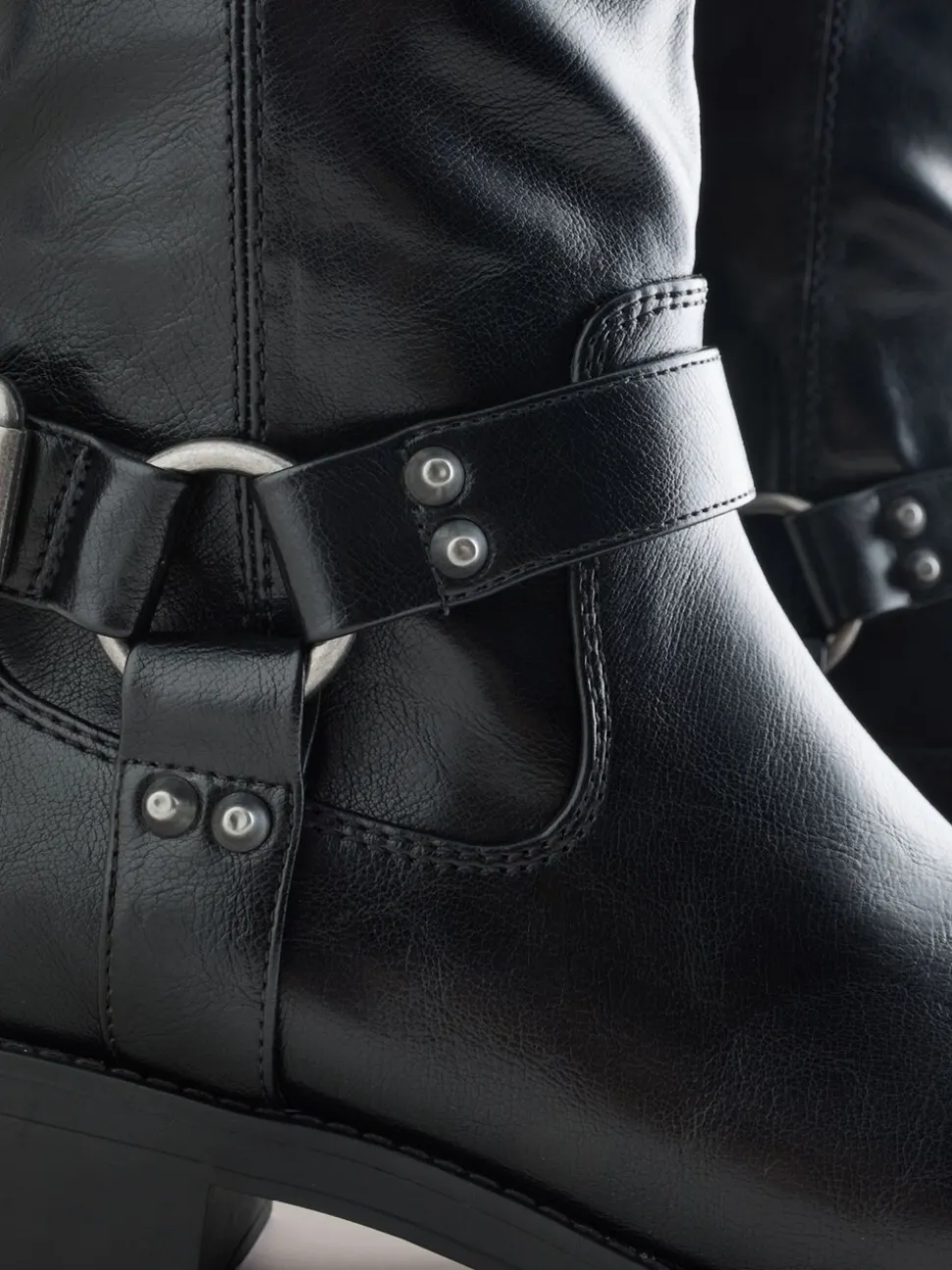 Zwart - Forever Comfort® Knee High Biker Boots