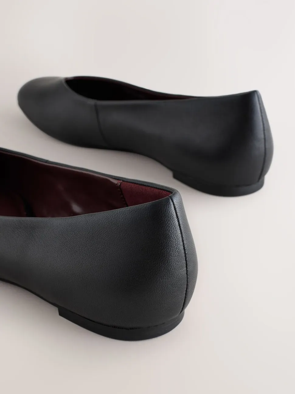 Zwart - Forever Comfort® Leather Square Toe Ballerina Flats