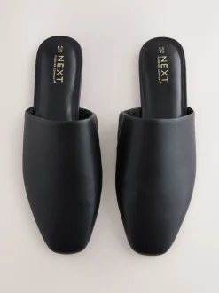 Zwart - Forever Comfort® muiltjes met hoge uitsnijding en vierkante neus