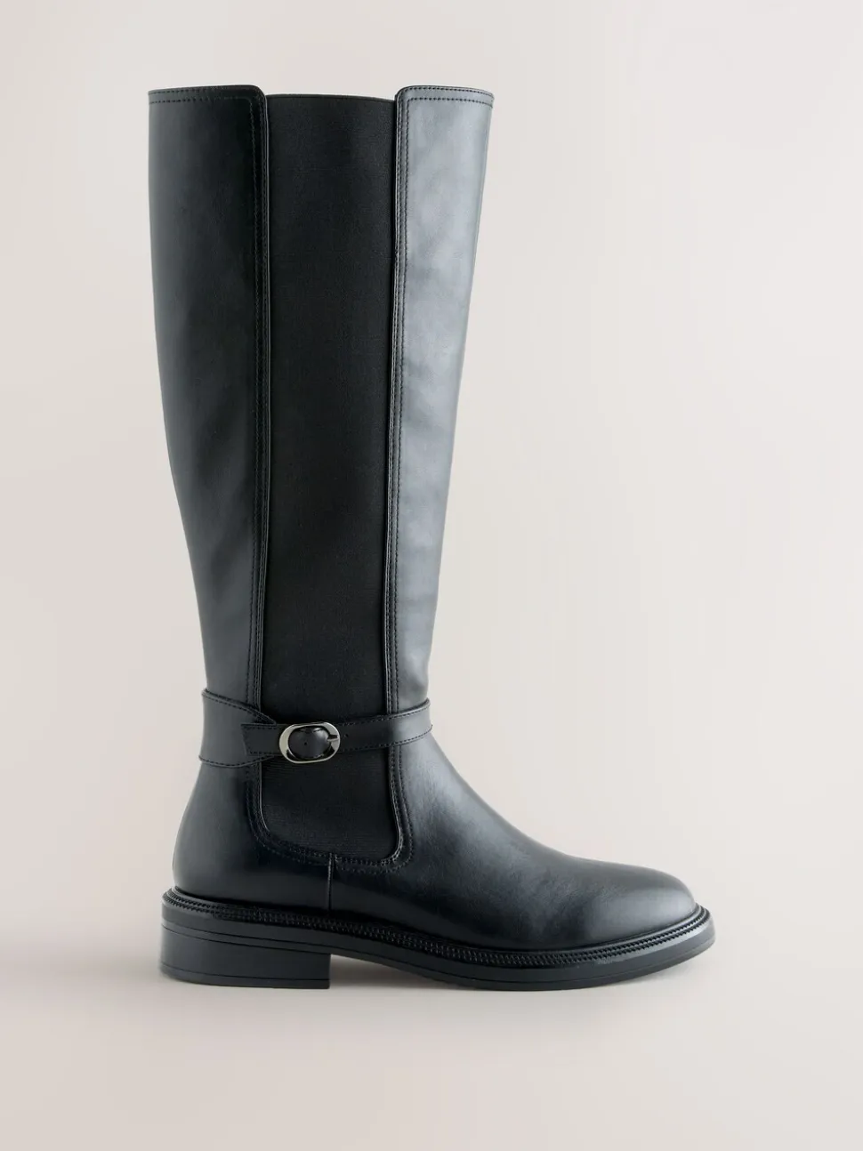 Zwart - Forever Comfort® rijlaarzen met gesp