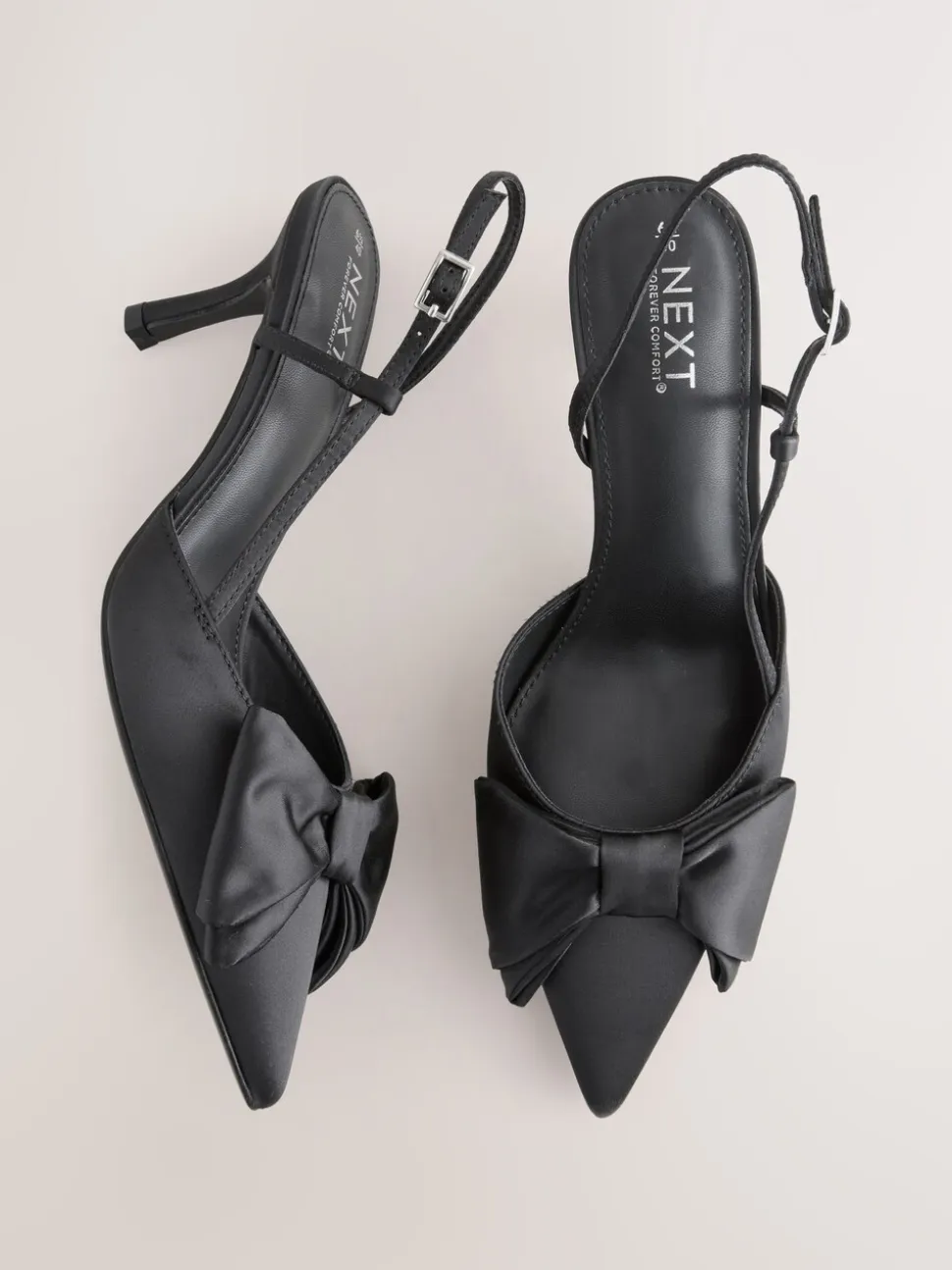 Zwart - Forever Comfort® schoenen met strik, hielbandje en spitse neus