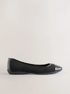 Zwart - Forever Comfort® Toe Cap Ballerina Shoes