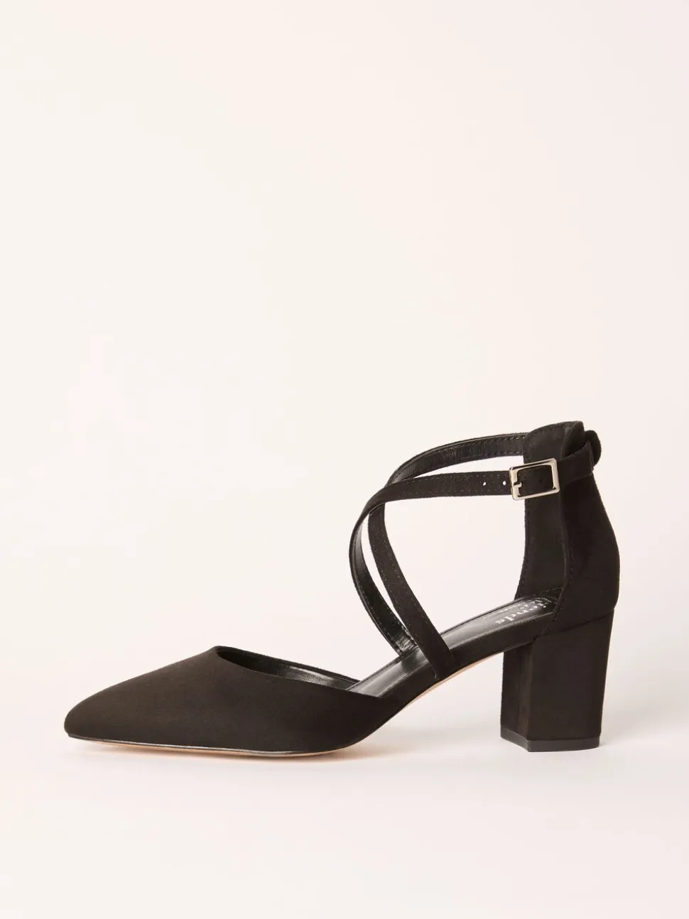 Zwart - Friends Like These pumps met blokhak en gekruiste bandjes
