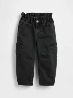 Zwart - Gap Paperbag Horseshoe Jeans (6mths-5yrs) (6mths-5yrs)