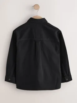 Zwart - Geborsteld overshirt (3-16jr)