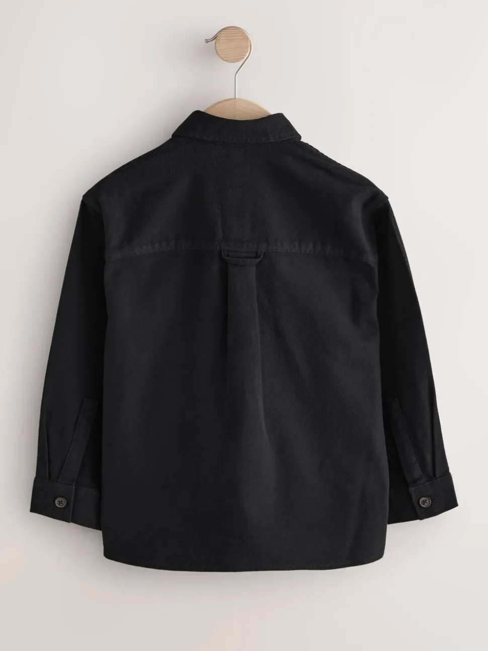 Zwart - Geborsteld overshirt (3-16jr)