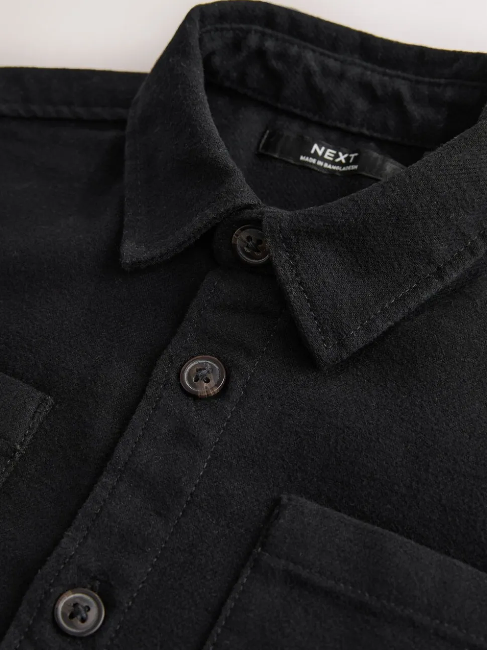 Zwart - Geborsteld overshirt (3-16jr)