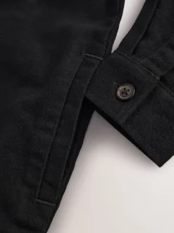 Zwart - Geborsteld overshirt (3-16jr)