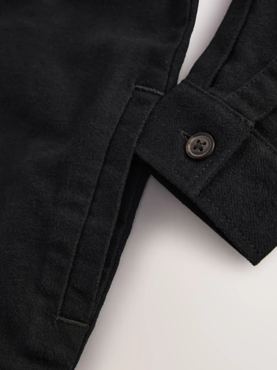 Zwart - Geborsteld overshirt (3-16jr)