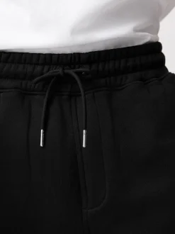 Zwart - Geborstelde jersey shorts met ritszakken